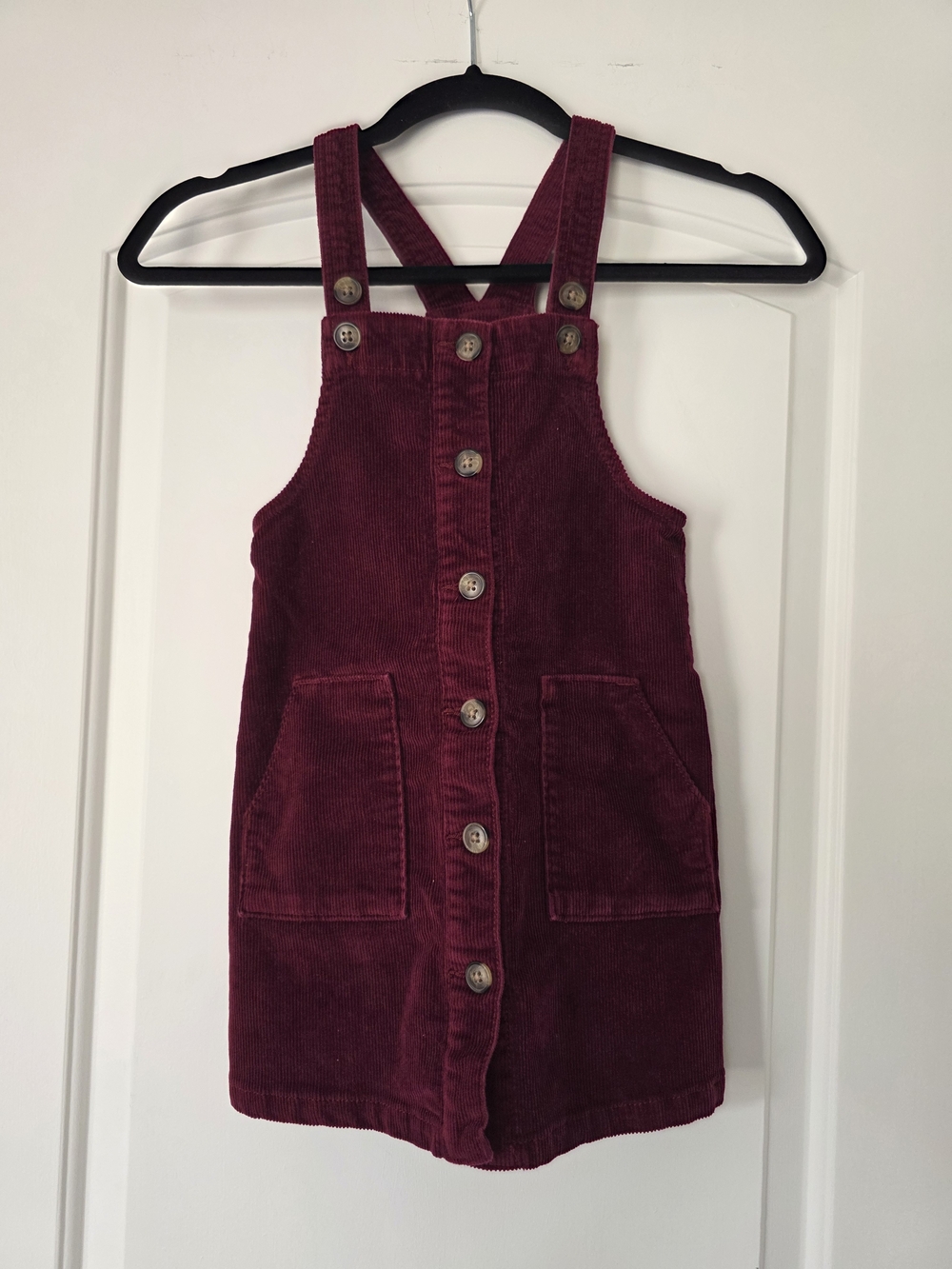 wonder nation Burgundy Corduroy Button-Front Overall Dress